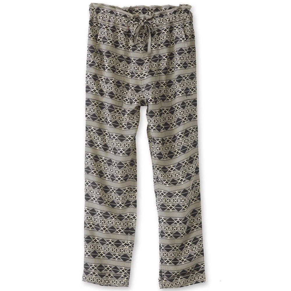 Kavu | VGUC Black Tan Geometric Tiba Pants Crop Cuffed Ankle Pant Elastic Large